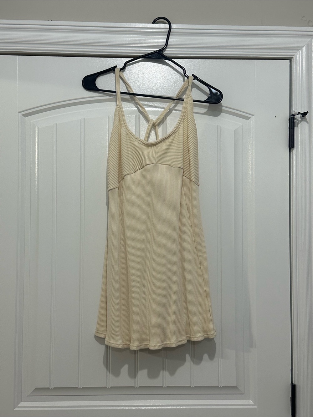 Free People Cream Ribbed Knit Dress